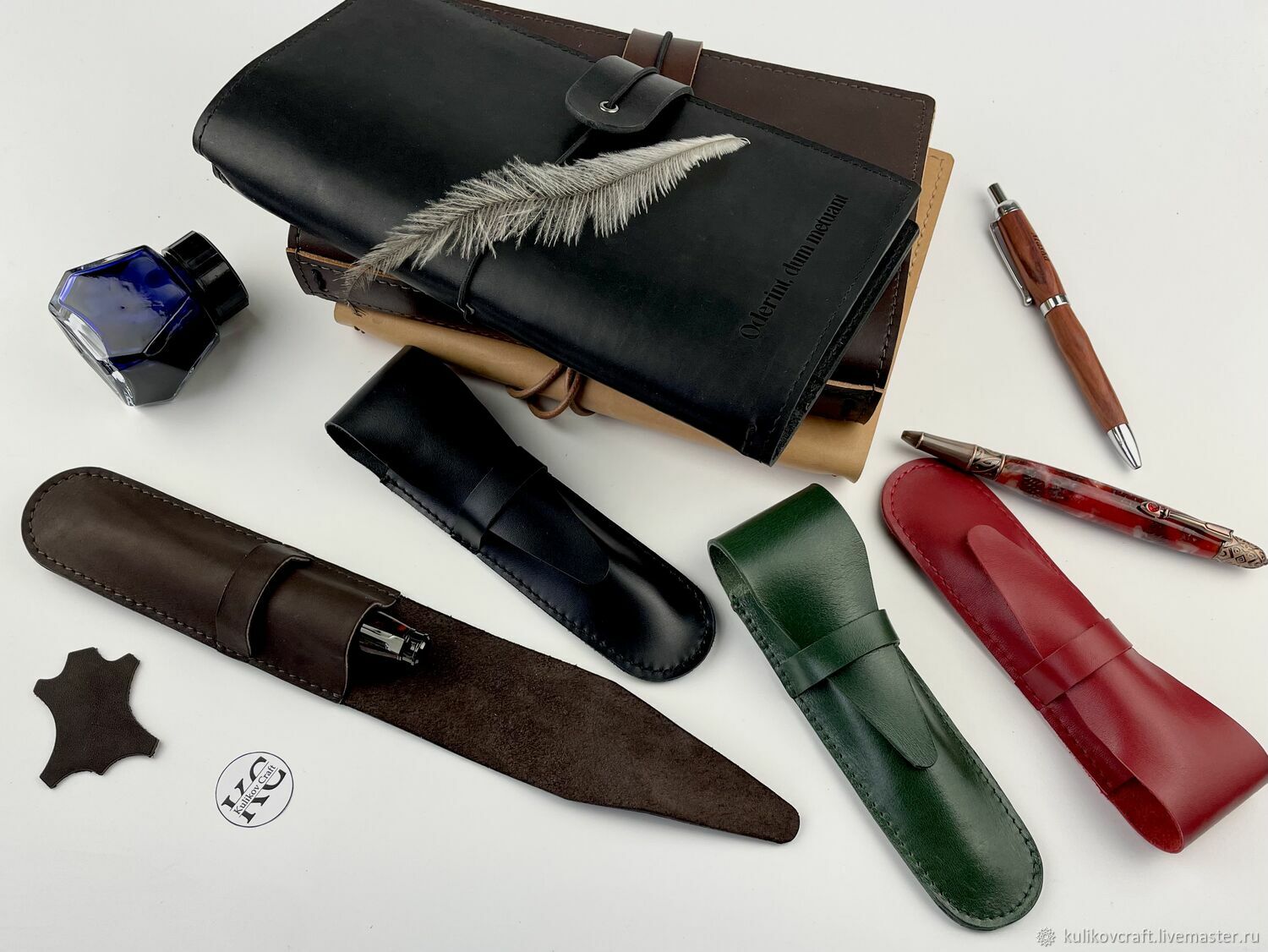 The case for the handle is voluminous made of genuine smooth leather, Canisters, Moscow,  Фото №1
