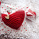 Keychain 5 cm Knitted heart red Jacquard. Fun. BarminaStudio (Marina)/Crochet (barmar). My Livemaster. Фото №5