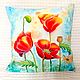Order Decorative batik pillow 'Maki'. Batic.  Author's throw pillows. Livemaster. . Pillow Фото №3
