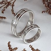 Свадебный салон handmade. Livemaster - original item Paired Wedding Rings 925 Sterling Silver (Ob73). Handmade.