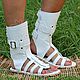Greek High Sandals leather white Unisex. Sandals. Katorina Rukodelnica HandMadeButik. Online shopping on My Livemaster.  Фото №2