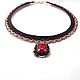 Order Openwork red and black macrame necklace with rhinestone. IrinaSkripkaMBeads. Livemaster. . Necklace Фото №3