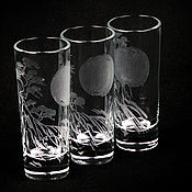 Посуда handmade. Livemaster - original item Dawn in the mountains. Set of wine glasses. Handmade.