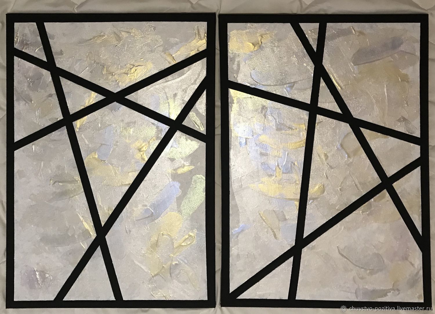 Painting diptych mother-of-pearl geometry 'Sensations in light' »2po 70h50h1,5, Pictures, Volgograd,  Фото №1