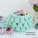 Knitted basket Marshmallow mint. Basket. Natalie crochet flowers. Online shopping on My Livemaster.  Фото №2