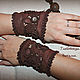 Pulseras - puños de piel de Chocolate'. Cuff bracelet. Shop Natalia Glebovskaya. Интернет-магазин Ярмарка Мастеров.  Фото №2