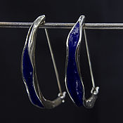 Украшения handmade. Livemaster - original item Blue valley earrings silver, hot enamel. Handmade.