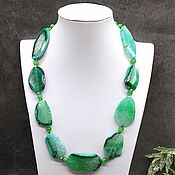 Украшения handmade. Livemaster - original item Green Agate Author`s necklace made of natural stones. Handmade.