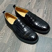 Обувь ручной работы handmade. Livemaster - original item Slip-ons made of genuine crocodile leather, in stock!. Handmade.