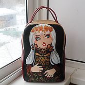 Сумки и аксессуары handmade. Livemaster - original item Backpack leather Matryoshka custom for Margarita.. Handmade.