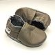 Grey Baby Shoes, Grey Baby Slippers, Ebooba, Leather Baby Booties, Footwear for childrens, Kharkiv,  Фото №1