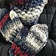 Mittens knitted, blue-red-white. Mittens. Tany my-sharf. Online shopping on My Livemaster.  Фото №2