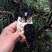Украшения handmade. Livemaster - original item A brooch made of beads in the form of an owl, unique ornaments in the form of a bird. Handmade.