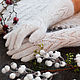 Downy long gloves with beads ' Lily', Gloves, Moscow,  Фото №1
