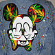 Denim jacket with a Mickey mouse pattern and multicolored hemp. Outerwear Jackets. Koler-art handpainted wear. My Livemaster. Фото №4