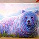 Заказать Bear Painting ORIGINAL OIL PAINTING on Canvas, Montana Animal Painting. Vkusnye Kartiny. Ярмарка Мастеров. . Pictures Фото №3