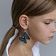 Transparent Earrings Bright Blue Turquoise Fluttering Butterflies For Children. Earrings. WonderLand. My Livemaster. Фото №5