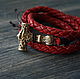 leather bracelet with Thor's hammer. Bead bracelet. MintTiger. Online shopping on My Livemaster.  Фото №2