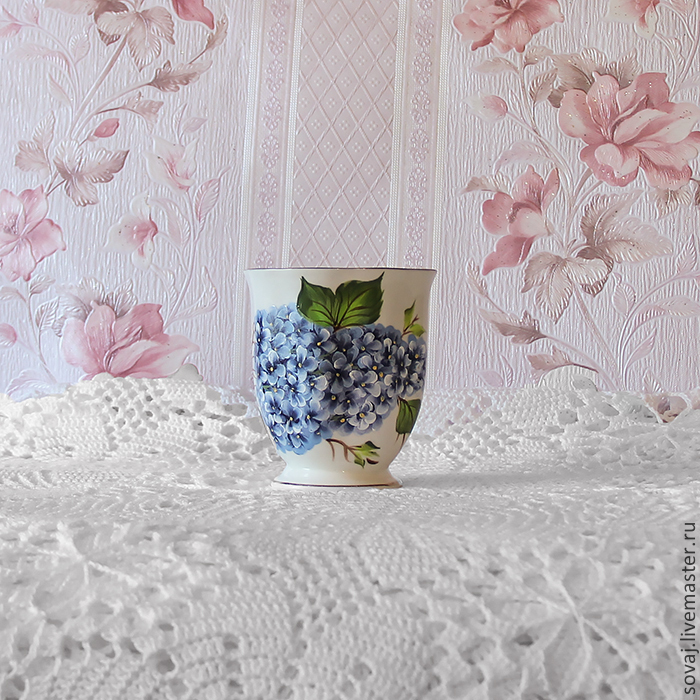 Mug with painted 'lilac Blooms', Mugs and cups, ,  Фото №1