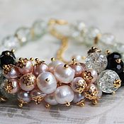 Украшения handmade. Livemaster - original item Pearl glass bracelet bunch.. Handmade.