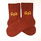 RussianSocks Вязаные носки с инициалами именные с именем кастомные, Носки, Москва,  Фото №1