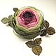 Morning Forest Rose. Brooch with flowers made of fabric and genuine leather. Brooches. ms. Decorator. My Livemaster. Фото №5