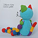 The cat Is blue with a beaded toy, crochet. Teethers and rattles. Zzabava. Online shopping on My Livemaster.  Фото №2