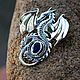 Dragon with sapphire in runic circle (stone at your discretion), Pendants, St. Petersburg,  Фото №1