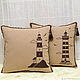 Lighthouse-four interior cushions with embroidery-custom made. Pillow. pillowstown. My Livemaster. Фото №4