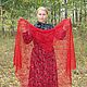  Openwork shawl-downy red gossamer. Shawls. Down shop (TeploPuha34). My Livemaster. Фото №5