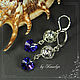 Heart earrings with Swarovski crystals 'Heavenly love', Earrings, Yaroslavl,  Фото №1