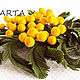 Брошь с мимозой. Брошь-булавка. ARTA64. Ярмарка Мастеров.  Фото №6