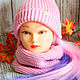 Order Knitted Accessories Set Hat and Cowl 'Tenderness'. Knitting for kids and moms. Livemaster. . Caps Фото №3