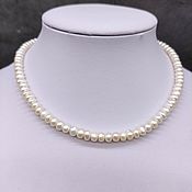 Работы для детей, handmade. Livemaster - original item Beads made of natural white pearls. Handmade.