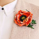 Fuchsia Leather Poppy flower brooch color in stock. Brooches. flowersstyle (flowersstyle). My Livemaster. Фото №5