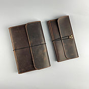 Канцелярские товары handmade. Livemaster - original item A set of A5 sketchbook and pencil case made of genuine leather. Handmade.