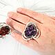 Order Large ring with citrine or amethyst made of 925 HC0038 silver. Sunny Silver. Livemaster. . Rings Фото №3