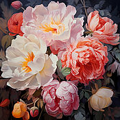 Картины и панно handmade. Livemaster - original item Interior painting Bright peonies. Painting flowers. Handmade.