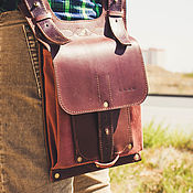 Сумки и аксессуары handmade. Livemaster - original item Leather and canvas crossbody bag. Handmade.