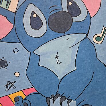 Картины и панно ручной работы. Ярмарка Мастеров - ручная работа Картина акрилом "Stitch". Handmade.