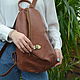 Кожаный рюкзак женский Карден (коричневый). Рюкзаки. ЭклектикАрт. Интернет-магазин Ярмарка Мастеров.  Фото №2