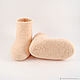 Light beige booties from Merino wool for baby 8,5 cm. Babys bootees. bornlenki. Online shopping on My Livemaster.  Фото №2