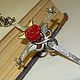 Cross Roses. Silver ,coral, Pendants, Lesnoj,  Фото №1