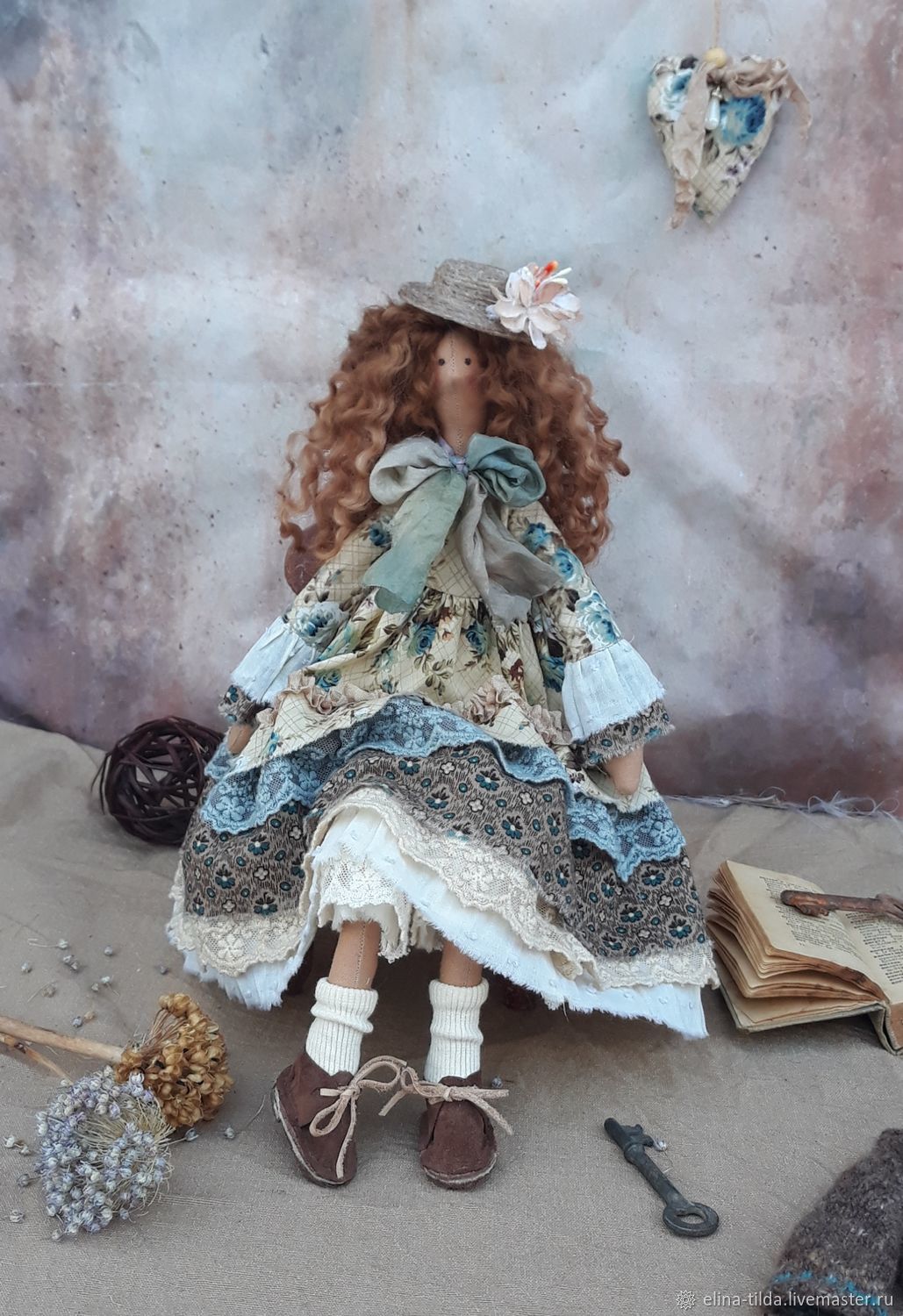 Текстильные куклы тильда ручной работы Заяц цветок