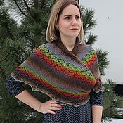 Colored wool shawl, warm shawl for winter