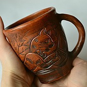 Клубочница чаша для вязания с орнаментом Махагон