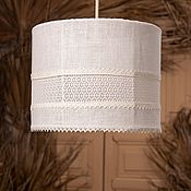 Для дома и интерьера handmade. Livemaster - original item Hanging cylindrical lampshade white 