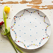 Посуда handmade. Livemaster - original item Large plate with flags. ceramic handmade.. Handmade.
