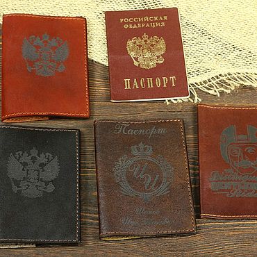 Канцелярские товары ручной работы. Ярмарка Мастеров - ручная работа Кожаная обложка на паспорт.. Handmade.