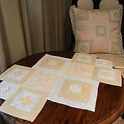 Для дома и интерьера handmade. Livemaster - original item Set of pillowcase and napkin on the table 